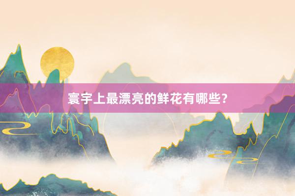 寰宇上最漂亮的鲜花有哪些？